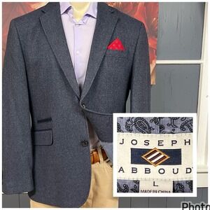 Joseph Abboud Soft Tweed Blazer Mens Sz Large (42R) Wool Blend Stretch Blue